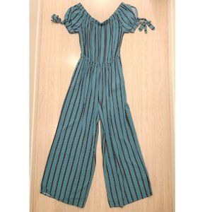 Women's Turquoise Western Jumpsuit with Pockets Band of Gypsies - LARGE